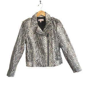 Philosophy Republic Clothing Snakeskin Faux Leather Biker Jacket Women’s Size M